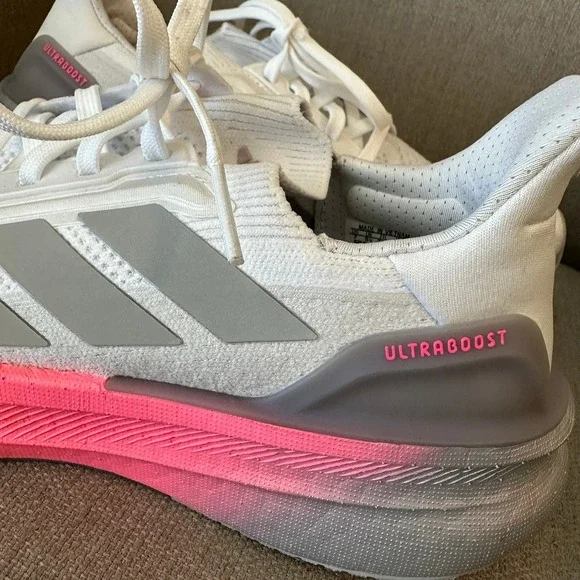 Adidas Ultraboost Light 5X Cloud White Halo Silver Lucid Pink Womens 7 NO INSOLE
